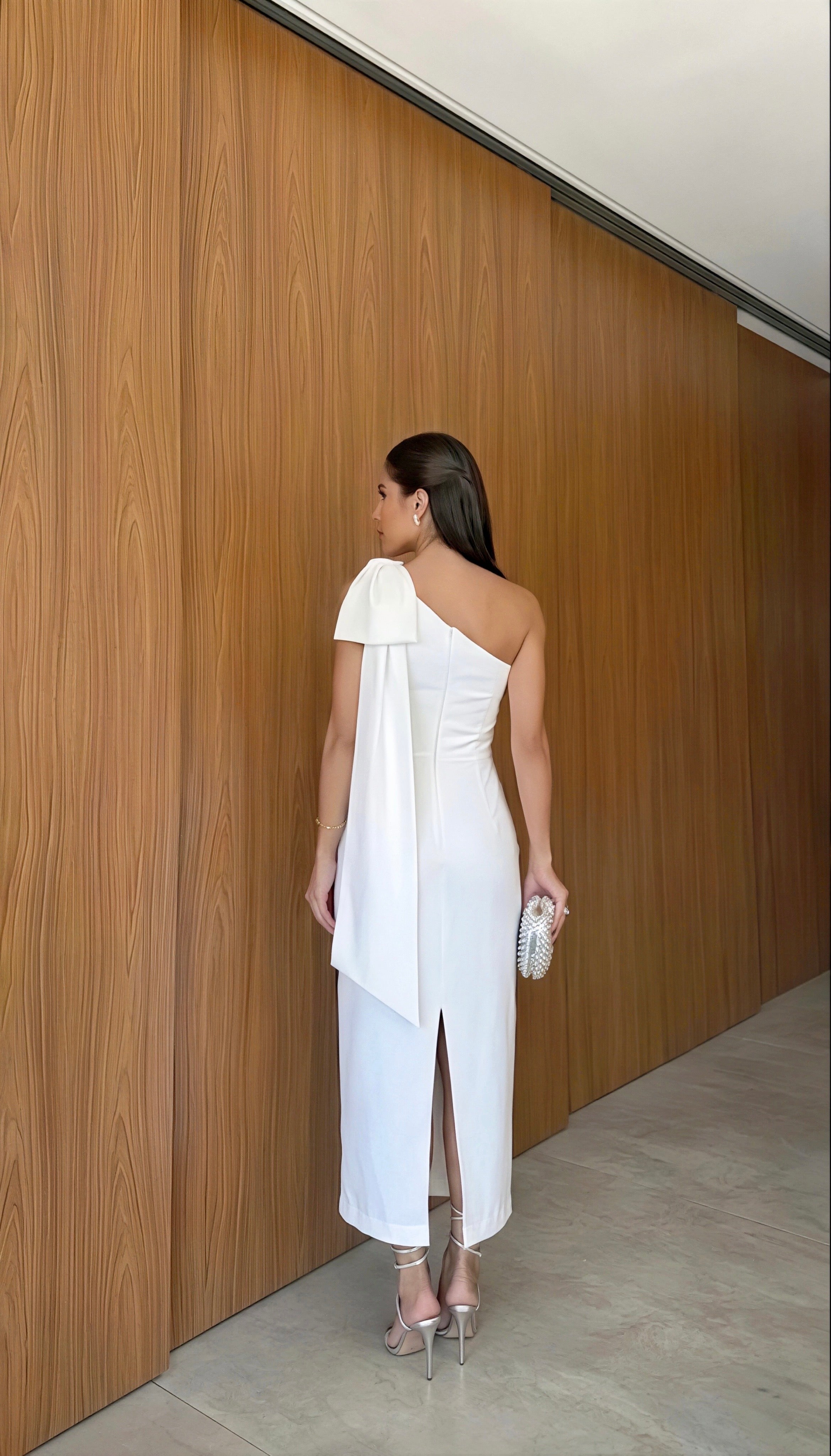 Vestido Midi Nula Manga em Alfaiataria Romenia