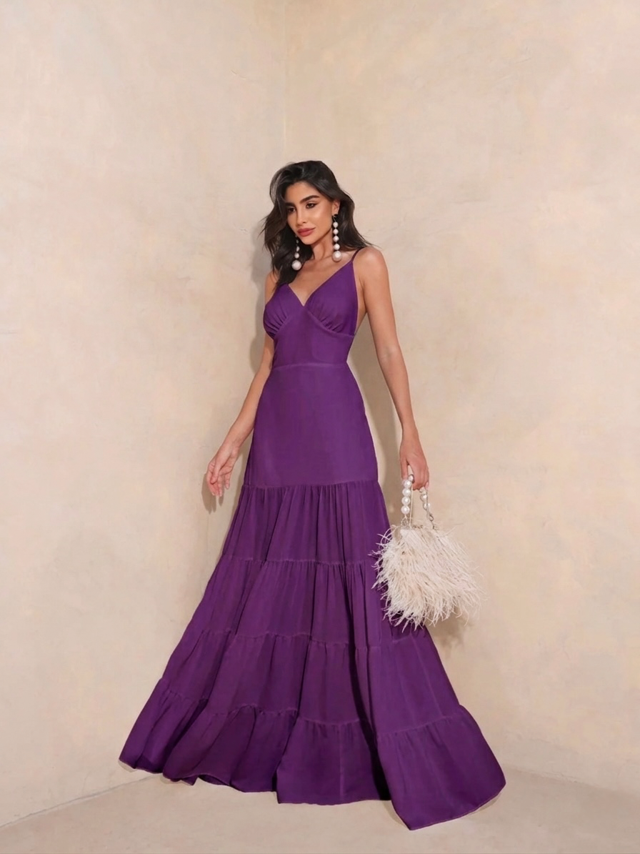 Vestido Longo com Botões nas costas Tulum