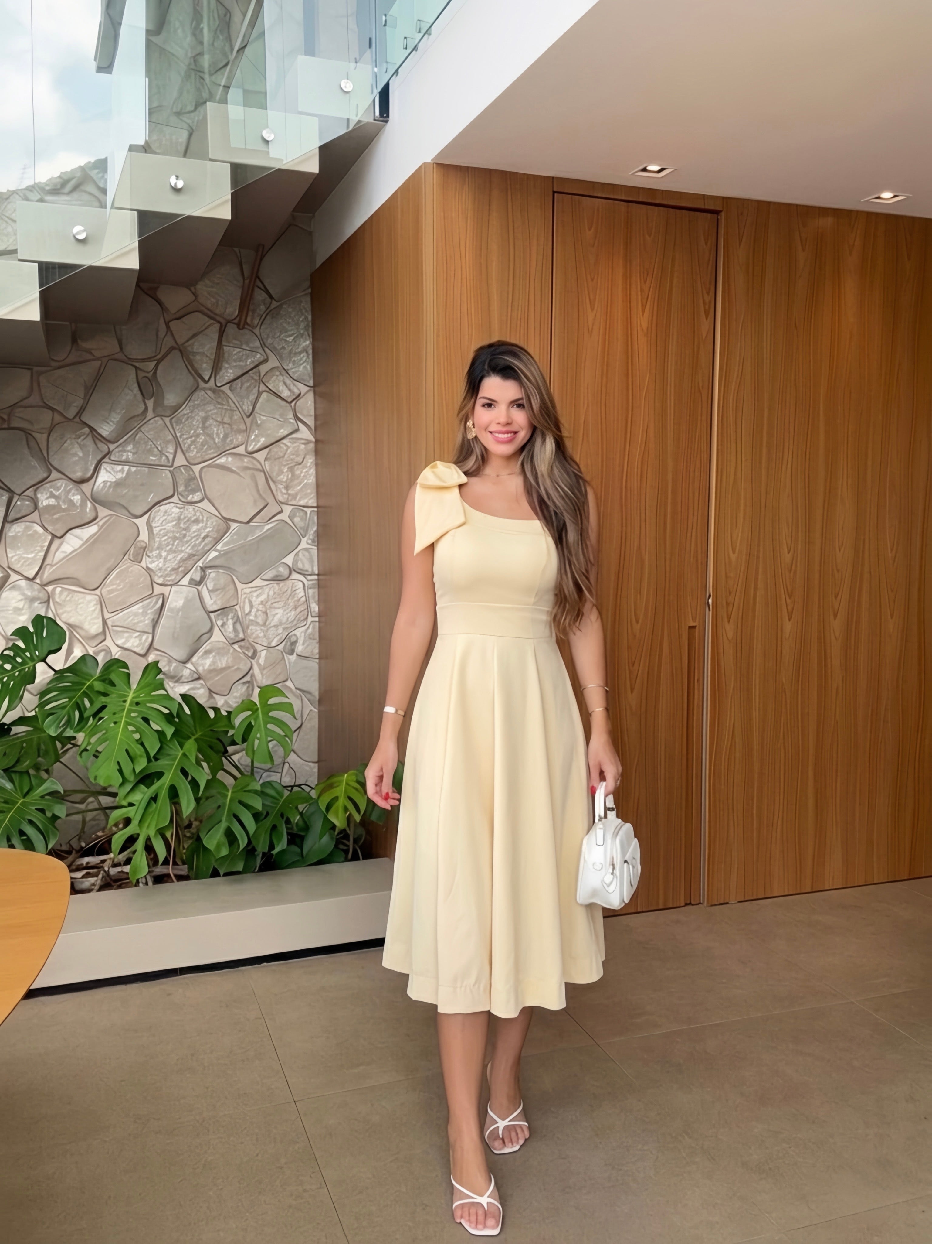 Vestido Midi Com Laço Lisboa