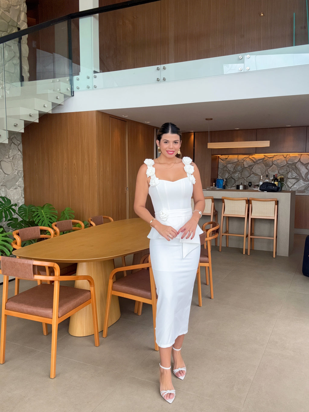 Vestido Midi em Alfaiataria Floratta