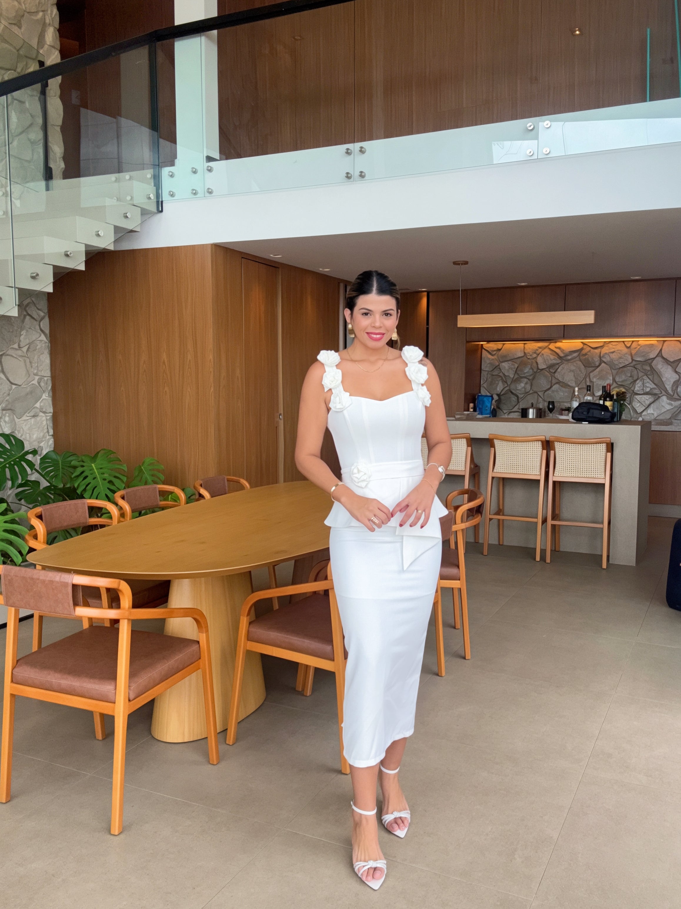 Vestido Midi em Alfaiataria Floratta