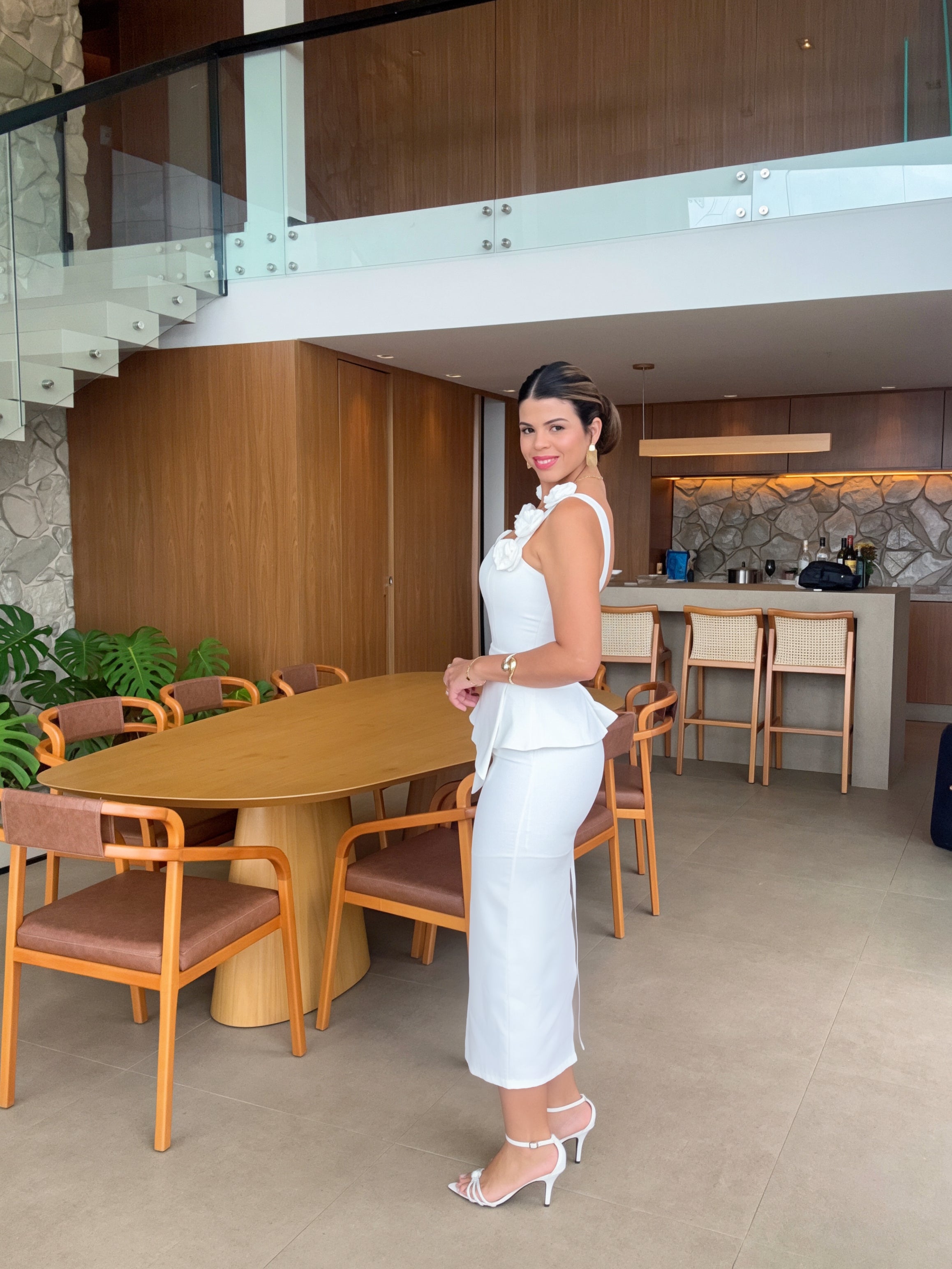 Vestido Midi em Alfaiataria Floratta