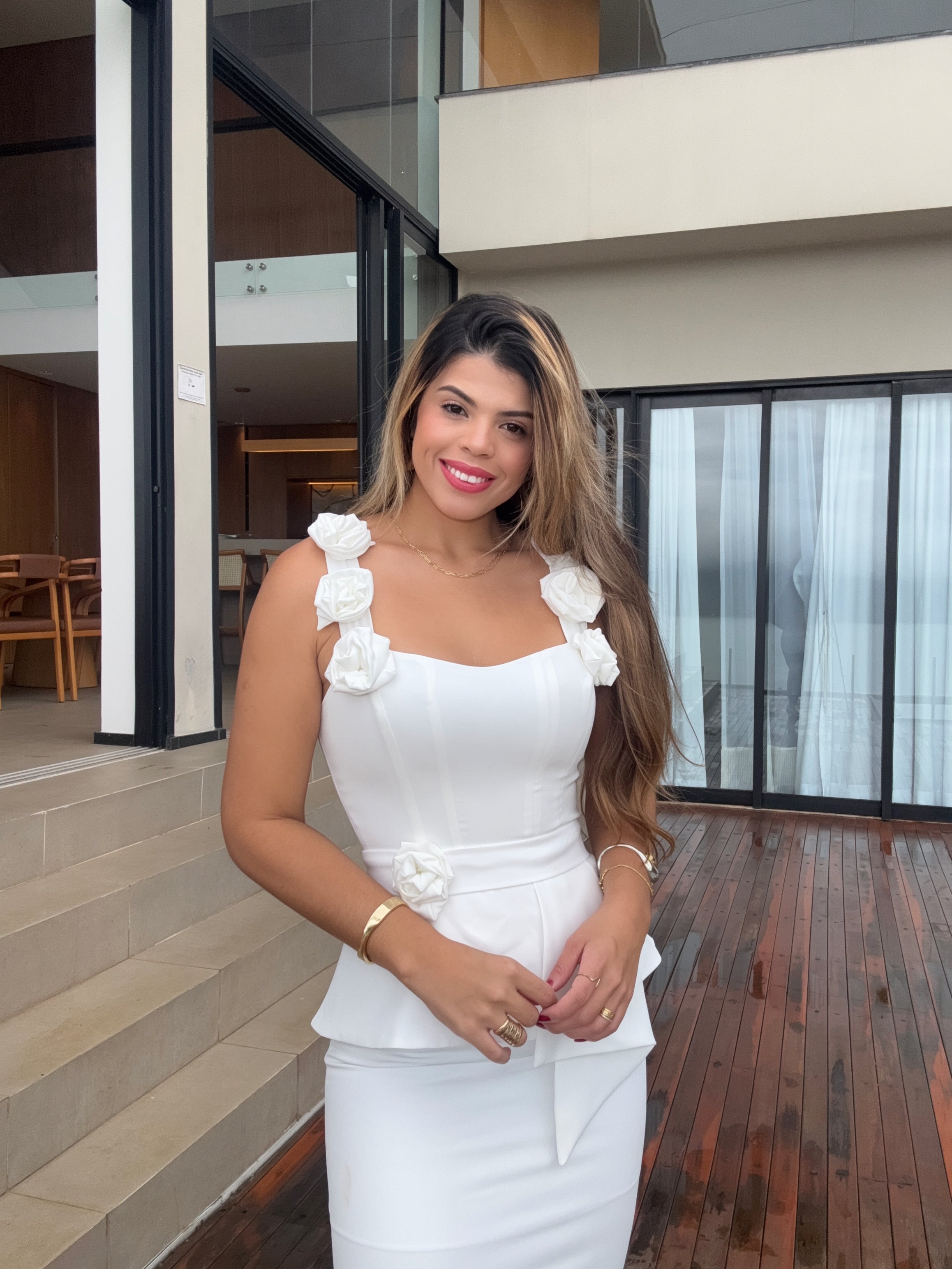 Vestido Midi em Alfaiataria Floratta