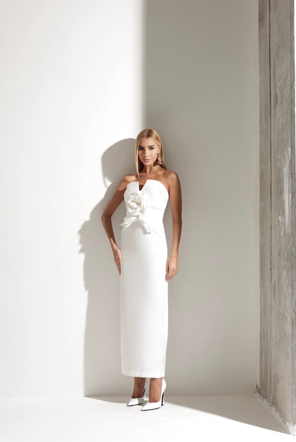 Vestido Midi Alfaiataria Flor