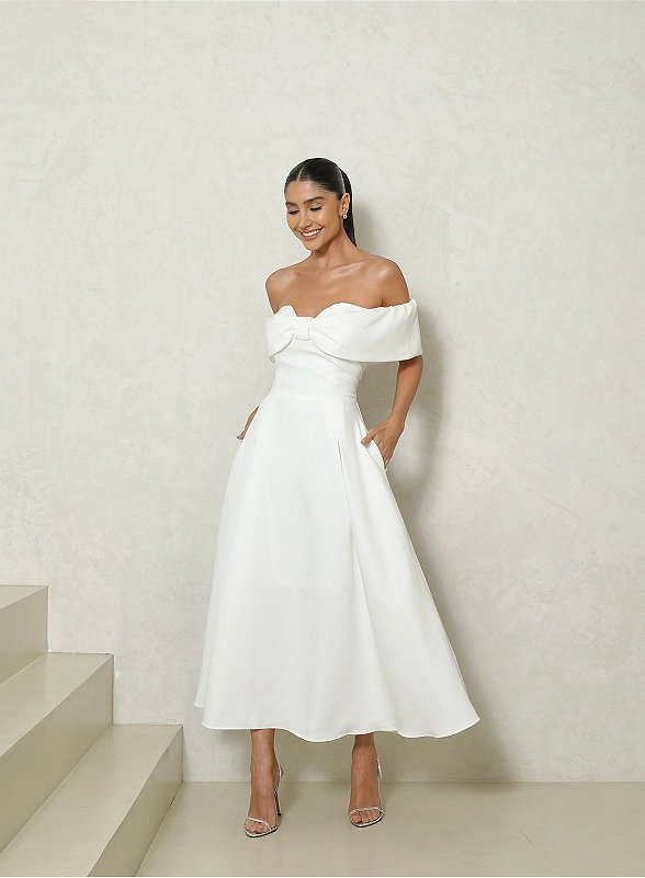 Vestido Midi Ombro a Ombro Veneza