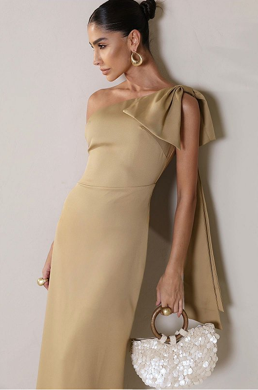 Vestido Midi Nula Manga em Alfaiataria Romenia