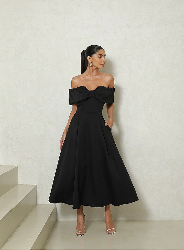 Vestido Midi Ombro a Ombro Veneza