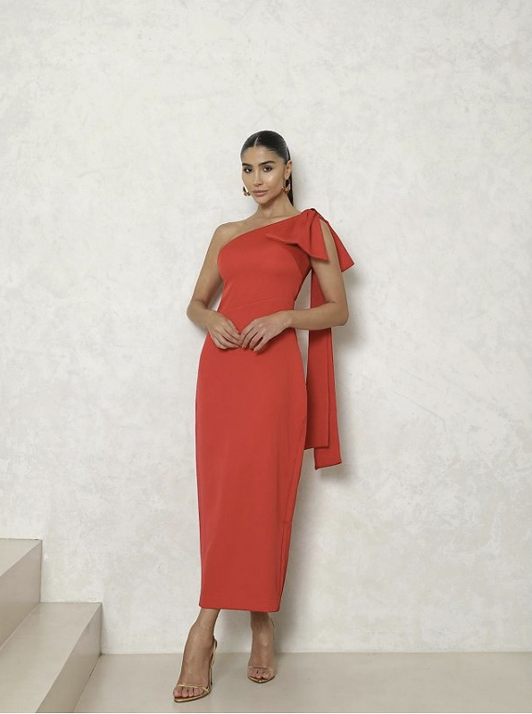 Vestido Midi Nula Manga em Alfaiataria Romenia