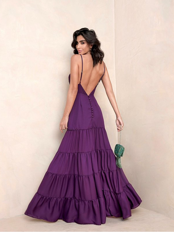 Vestido Longo com Botões nas costas Tulum