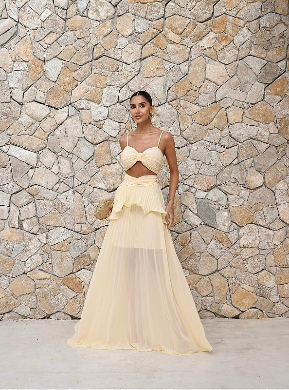 Vestido Longo Alças Finas Mykonos